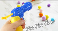 Cat Paradise Interactive Toy - Silent Colorful Ball Launcher Gun Set (50 Vibrant Plush Balls + Yellow - Green Gun) - 4FurBaby