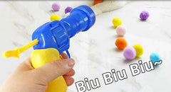 Cat Paradise Interactive Toy - Silent Colorful Ball Launcher Gun Set (50 Vibrant Plush Balls + Yellow - Green Gun) - 4FurBaby