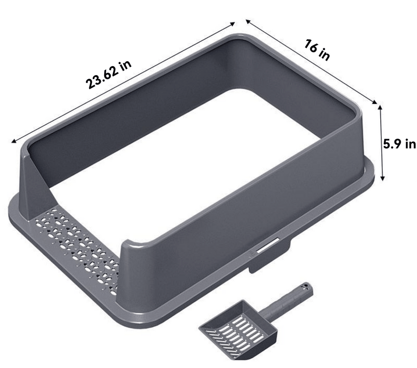 FREE SHIPPING - Enclosed Stainless Steel Cat Litter Box with Lid - Extra Large Litter Box for Big Cats - High Wall Sides Enclosure& Toy Bundle - Anti - Leakage, Easy Cleaning - Buy 2 Get $10 Off - 4FurBaby6