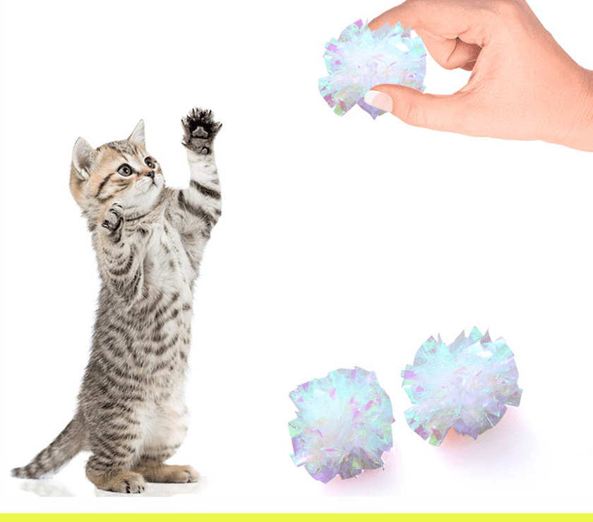 FREE SHIPPING - Stainless Steel Cat Litter Box & Toy Bundle: Holiday Set - 4FurBaby- Crinkle Balls