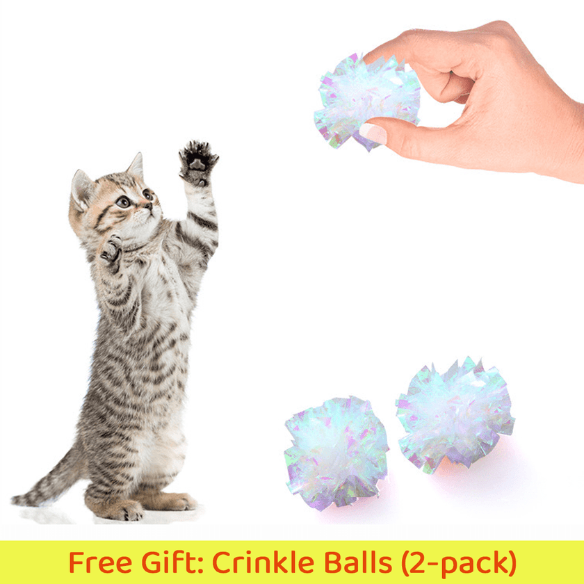 FREE SHIPPING - Stainless Steel Cat Litter Box & Toy Bundle: Holiday Set - 4FurBaby- Crinkle Balls