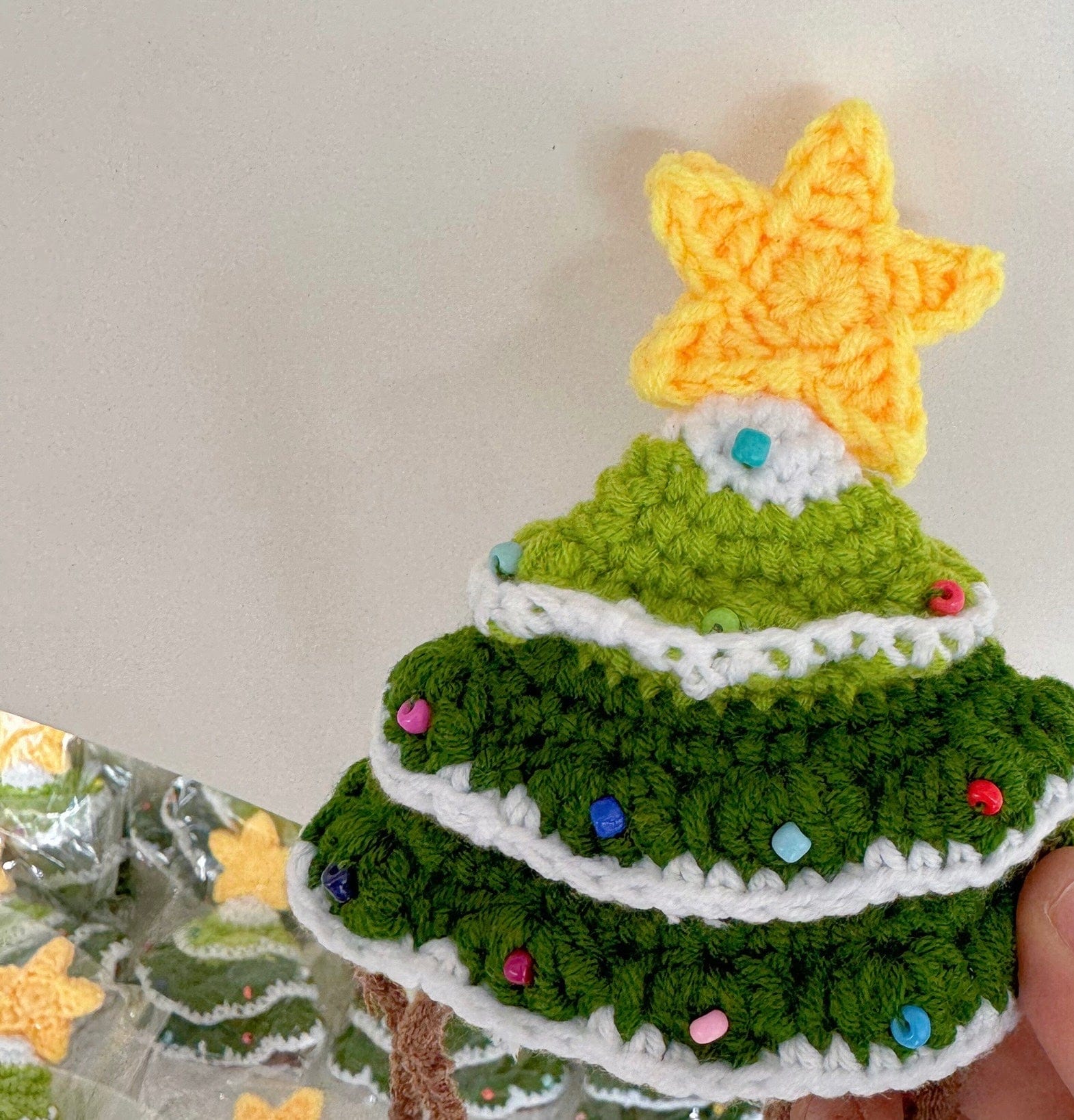 Handcrafted Crochet Christmas Tree Pet Hat with delicate festive details and a charming star topper - Knitted Santa Hat for Cats and Dogs - 4FurBaby