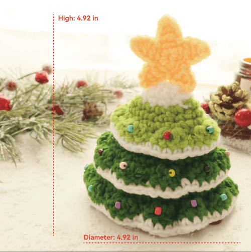 Handcrafted Crochet Christmas Tree Pet Hat with delicate festive details and a charming star topper - Knitted Santa Hat for Cats and Dogs - 4FurBaby