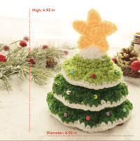Handcrafted Crochet Christmas Tree Pet Hat with delicate festive details and a charming star topper - Knitted Santa Hat for Cats and Dogs - 4FurBaby