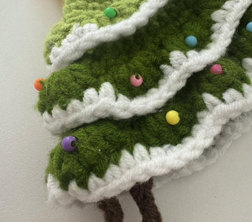 Handcrafted Crochet Christmas Tree Pet Hat  - Knitted Santa Hat for Cats and Dogs - 4FurBaby