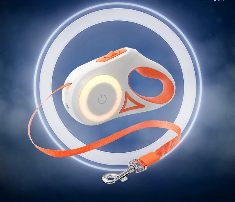 LED Light - Up Retractable Dog Leash - Automatic Pet Walking Leash with Colorful Breathing Light - 4FurBaby