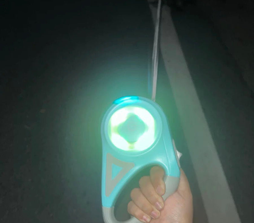 LED Light - Up Retractable Dog Leash - Automatic Pet Walking Leash with Colorful Breathing Light - 4FurBaby