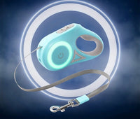 LED Light - Up Retractable Dog Leash - Automatic Pet Walking Leash with Colorful Breathing Light - 4FurBaby