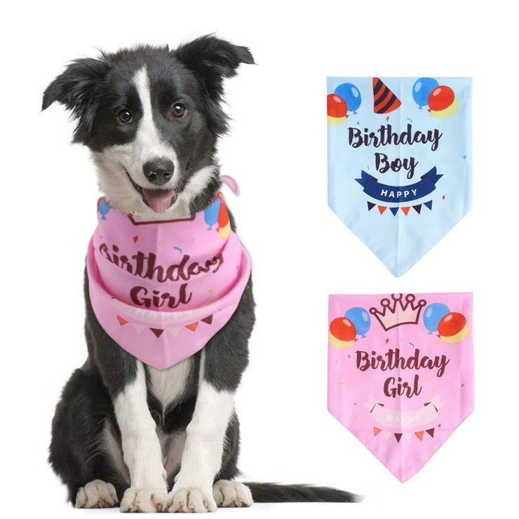 Pet Birthday Bandana Set - Colorful Dog and Cat Bib Accessories - 4FurBaby