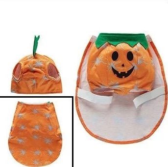 Pet Party Costume - Funny Cartoon Bat and Pumpkin Outfit for Small Dogs - 4FurBaby