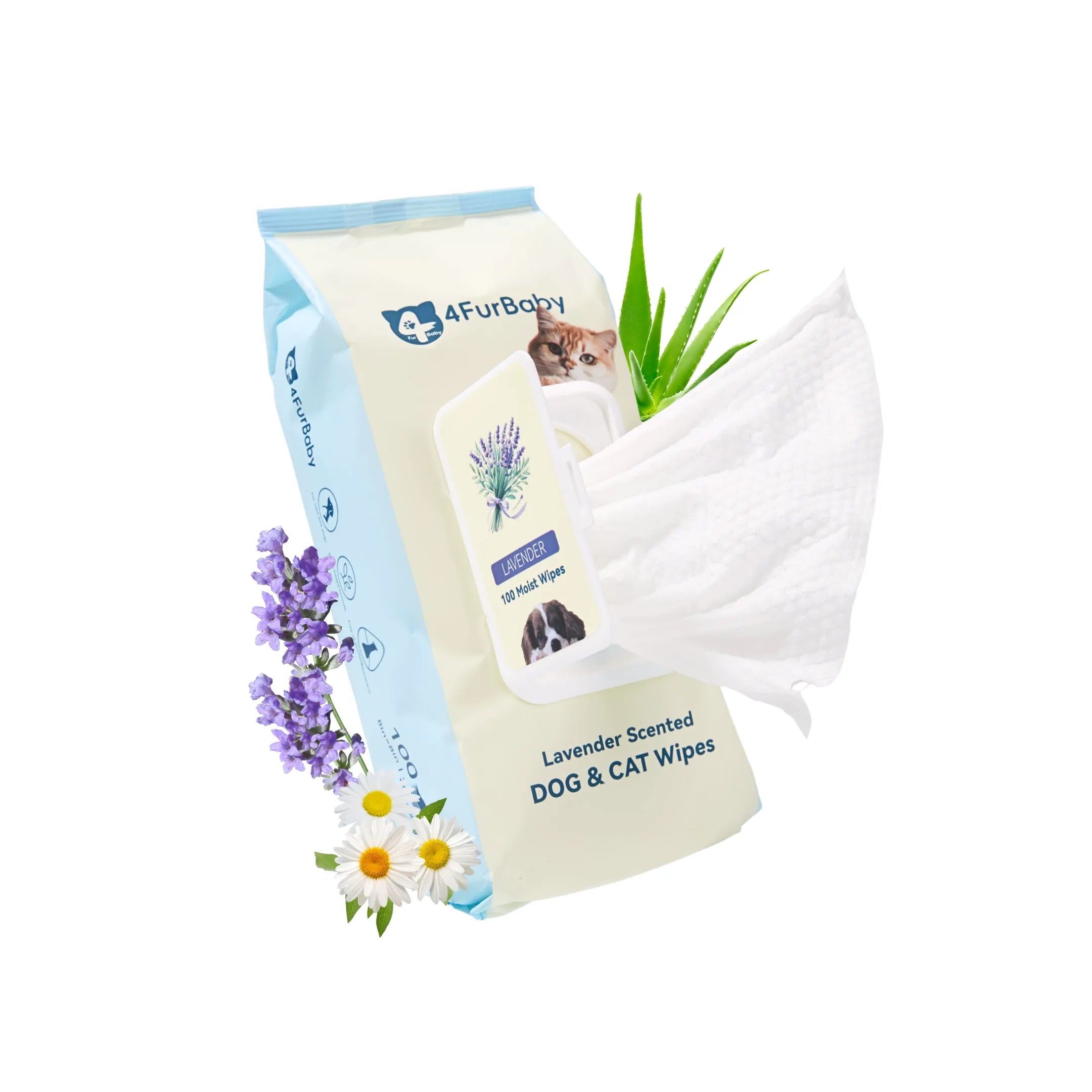 Plant-Based Pet Wipes for Dogs & Cats – Hypoallergenic, Gentle, Cleaning & Hydrating for Paws, Body & Butt – Daily Grooming Use – 400 Count