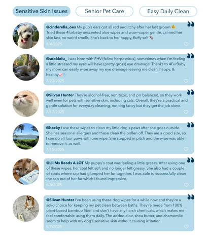 Reviews of pet grooming wipes