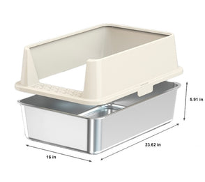 stainless steel litter box size