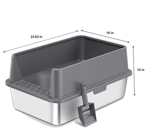 stainless steel litter box size darkgrey