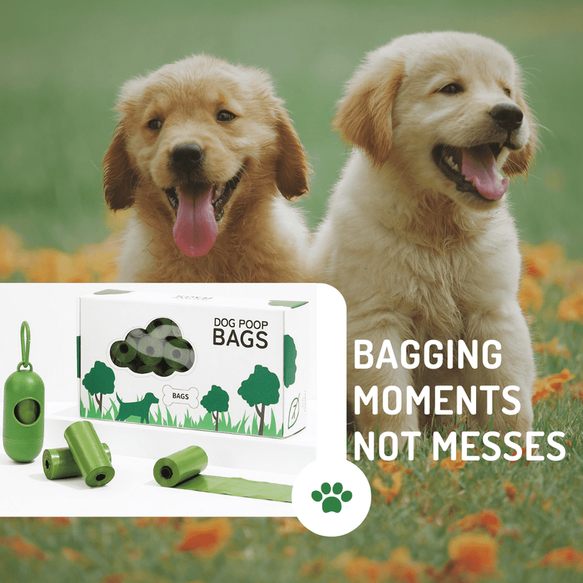  Eco - Friendly Degradable Pet Waste Bag Set - Thick Poop Bags with Dispenser - 4FurBaby