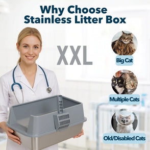 4furbaby large gray litter box